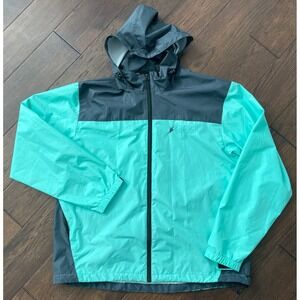 Frogg Toggs River Toads Jacket Women's L/XL Green Black Wind Breaker Hooded‎